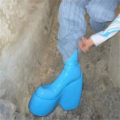 Ženske čizme s platformom Elastična super visoka peta Botas Femininas Debeli donji dio Ženske ulične cipele Ženske gležnjače