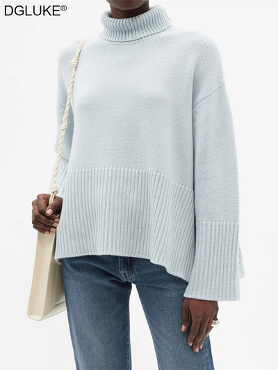 Sieviešu džemperis ar bruņurupuci ar garām piedurknēm retro lielizmēra džemperis sieviešu 2022. gada ziemas trikotāžas džemperis, ielas apģērbs