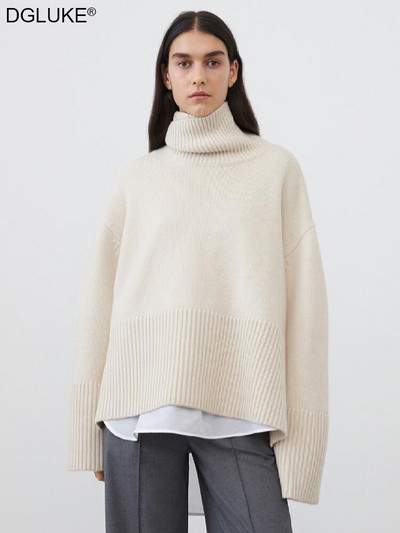 Sieviešu džemperis ar bruņurupuci ar garām piedurknēm retro lielizmēra džemperis sieviešu 2022. gada ziemas trikotāžas džemperis, ielas apģērbs