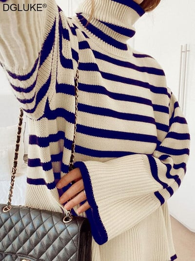 Sieviešu džemperis ar bruņurupuci ar garām piedurknēm retro lielizmēra džemperis sieviešu 2022. gada ziemas trikotāžas džemperis, ielas apģērbs