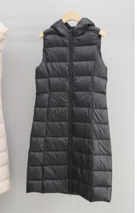 Γυναικείο Αμάνικο Γιλέκο 2022 Νέο Φθινοπωρινό Χειμώνα Εξαιρετικά Ανοιχτό Λευκό Γιλέκο Πουπουλένιο Παλτό Γυναικείο Μπουφάν Parkas με μακριά κουκούλα