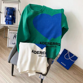 nova korejska verzija visokokvalitetnog pulovera s dvostrukim srcem i okruglim izrezom za ljubitelje muškaraca i žena, gornji unisex pulover džemper