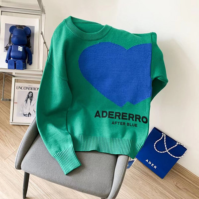 nova korejska verzija visokokvalitetnog pulovera s dvostrukim srcem i okruglim izrezom za ljubitelje muškaraca i žena, gornji unisex pulover džemper