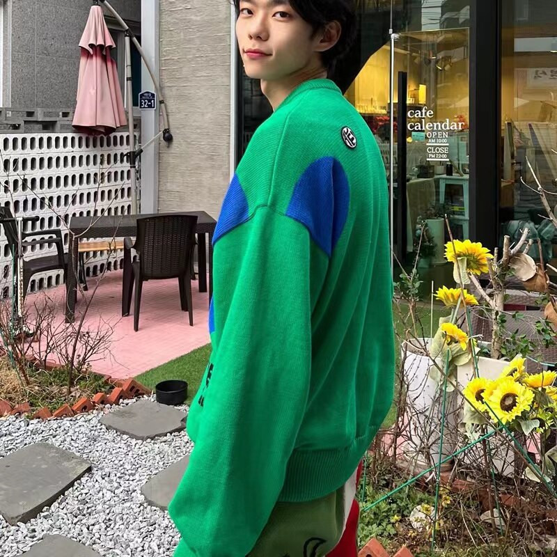 nova korejska verzija visokokvalitetnog pulovera s dvostrukim srcem i okruglim izrezom za ljubitelje muškaraca i žena, gornji unisex pulover džemper