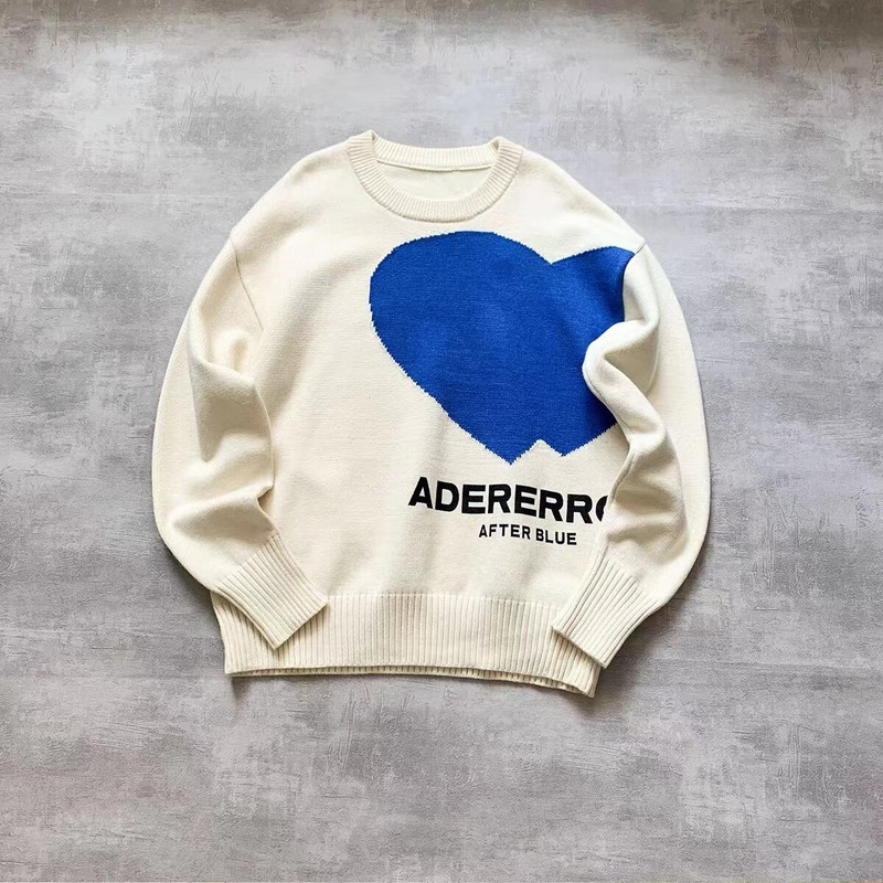 nova korejska verzija visokokvalitetnog pulovera s dvostrukim srcem i okruglim izrezom za ljubitelje muškaraca i žena, gornji unisex pulover džemper