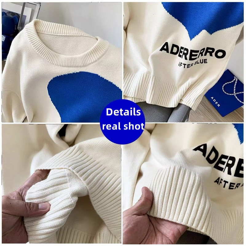 nova korejska verzija visokokvalitetnog pulovera s dvostrukim srcem i okruglim izrezom za ljubitelje muškaraca i žena, gornji unisex pulover džemper