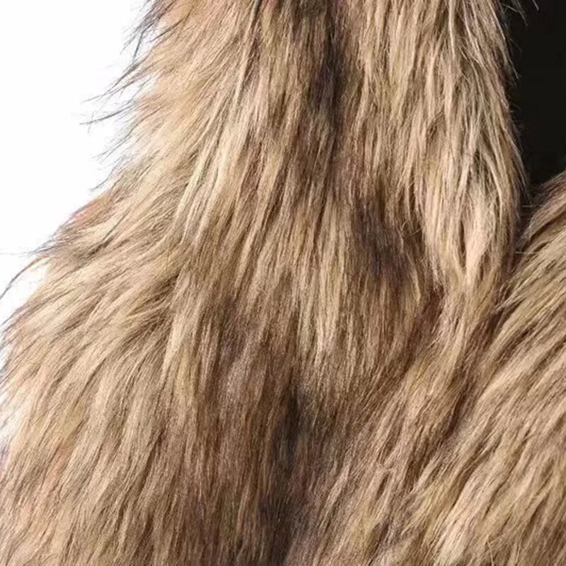 AZYT 2021 Winter New Faux Fur Γυναικείο παλτό Φαρδύ ζεστό γυναικείο γιλέκο Παχύ Χειμερινό αμάνικο μπουφάν Γυναικείο