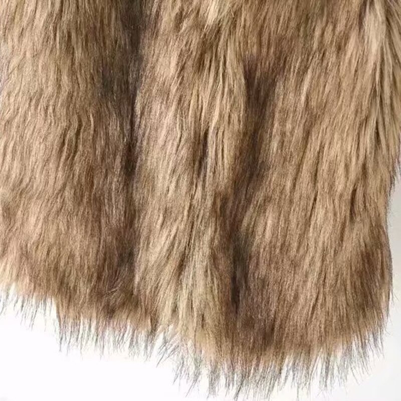 AZYT 2021 Winter New Faux Fur Γυναικείο παλτό Φαρδύ ζεστό γυναικείο γιλέκο Παχύ Χειμερινό αμάνικο μπουφάν Γυναικείο
