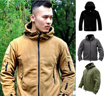 Мъжки US Military Winter Thermal Fleece Tactical Jacket Outdoor Sports Hooded Coat Militar Softshell Turing Outdoor Army Jackets