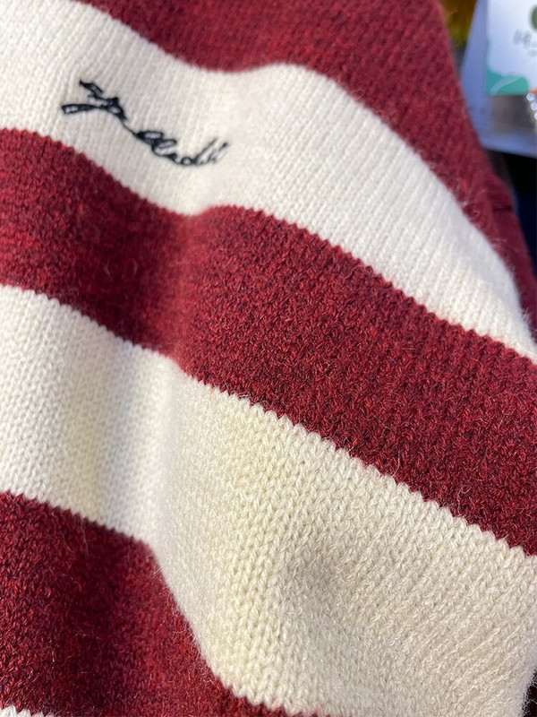 Crveni polo džemperi s izvezenim slovima Kratki pleteni kratki džemper s puf rukavima Preppy stila Slatki puloveri Lq_songyi LQ17