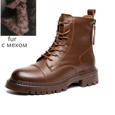 Ženske gležnjače  u britanskom stilu 2022. Nove zimske modne ženske čizme s debelim dnom Ženske kratke čizme na vezanje