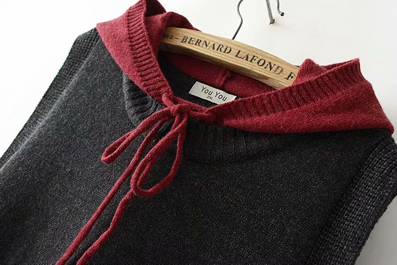 Jesenski, ležerni pleteni prsluk s dugmadima, ženski džemper 2022. Zimski topli široki prsluk s kapuljačom, jakna bez rukava, gornja odjeća 4XL