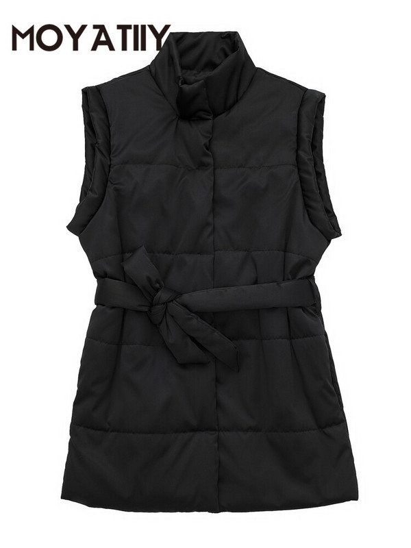 MOYATIIY Women 2022 Φθινοπωρινά πάρκα χακί μέσης με τσέπες ζώνης Γυναικείο αμάνικο υπερμεγέθη παλτό Γυναικεία μπλουζάκια