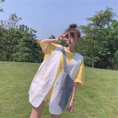 M-4XL Γυναικεία γιλέκα Μασίφ φρέσκα φοιτητικά Παντός αγώνα Μονό στήθος Γλυκό με λαιμόκοψη V γιλέκα Ulzzang Chic μπλουζάκια BF Κορεάτικη μόδα Νέα