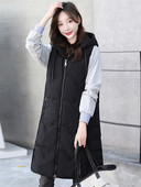 2022. gada jaunums sieviešu vasaras veste bez piedurknēm ar kapuci, vienkrāsains melnbalts virsdrēbes, garās vestes