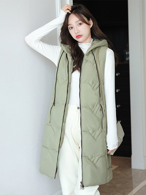 2022. gada jaunums sieviešu vasaras veste bez piedurknēm ar kapuci, vienkrāsains melnbalts virsdrēbes, garās vestes