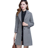 Vilnas Mētelis Sieviešu Jaka 20222 JAUNS Rudens Ziemas Vidēji Gari Plāni Mēteļi Jakas Sieviešu Eleganti Vilnas Virsdrēbes Ikdienas Mujer M-4XL