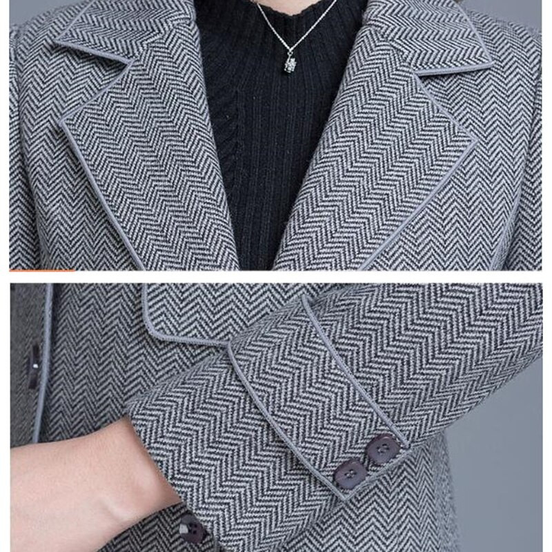 Vilnas Mētelis Sieviešu Jaka 20222 JAUNS Rudens Ziemas Vidēji Gari Plāni Mēteļi Jakas Sieviešu Eleganti Vilnas Virsdrēbes Ikdienas Mujer M-4XL