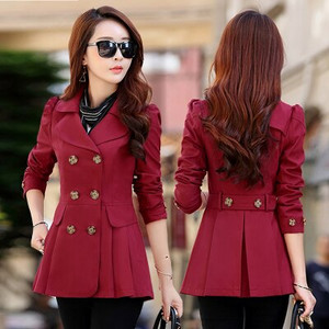 UHYTGF korejiešu trenčs sieviešu modes Slim-fit Liela izmēra sieviešu apģērbi Divrindu Salds plāns trench svārku mētelis X21