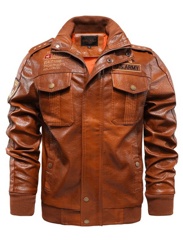 Motociklistička jakna od umjetne kože Muška stojeća jakna Ropa De Hombre Streetwear Ležerna vjetrovka Zimska gornja odjeća Krzneni kaput