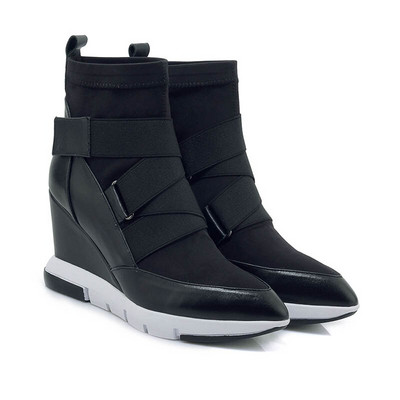 Phoentin čizme na klin  Ženske šiljate platforme na kuku i omču Cross Elastične cipele Ženske FT1176