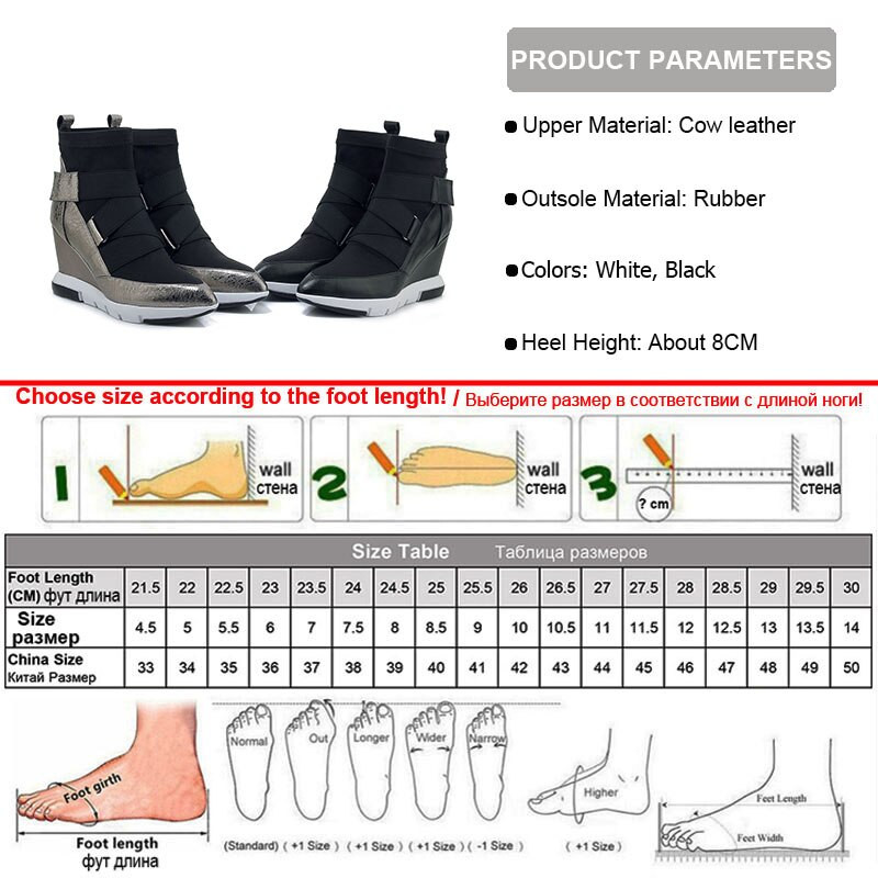 Phoentin čizme na klin  Ženske šiljate platforme na kuku i omču Cross Elastične cipele Ženske FT1176
