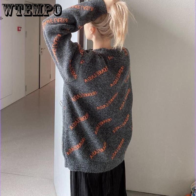 Γυναικείο πουλόβερ πουλόβερ με στρογγυλή λαιμόκοψη Πλεκτό τοπ Φθινοπωρινό Χειμώνα Χαλαρά Όλα ταίρι Μακρυμάνικα Πουλόβερ Ζευγάρι Εξωτερικά ρούχα