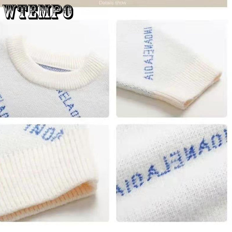 Γυναικείο πουλόβερ πουλόβερ με στρογγυλή λαιμόκοψη Πλεκτό τοπ Φθινοπωρινό Χειμώνα Χαλαρά Όλα ταίρι Μακρυμάνικα Πουλόβερ Ζευγάρι Εξωτερικά ρούχα