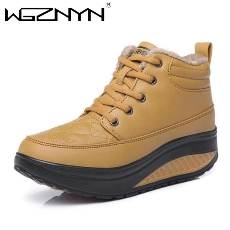 Ženske čizme Zimske tenisice na vezanje Putne čizme s debelim potplatom Putne čizme za slobodno vrijeme Jednobojne ženske čizme za snijeg s okruglom glavom