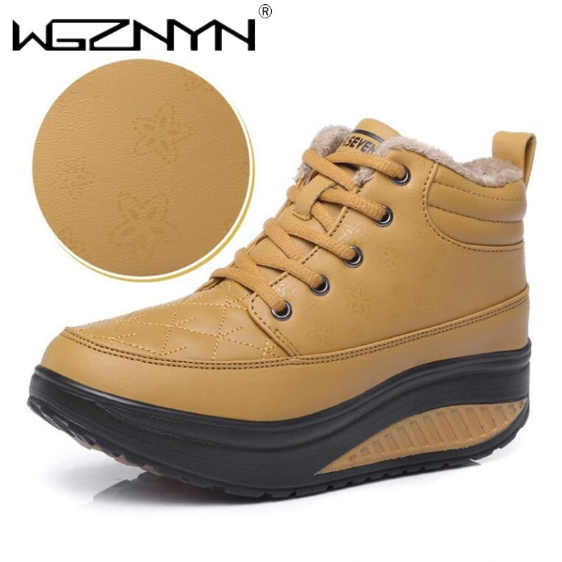 Ženske čizme Zimske tenisice na vezanje Putne čizme s debelim potplatom Putne čizme za slobodno vrijeme Jednobojne ženske čizme za snijeg s okruglom glavom