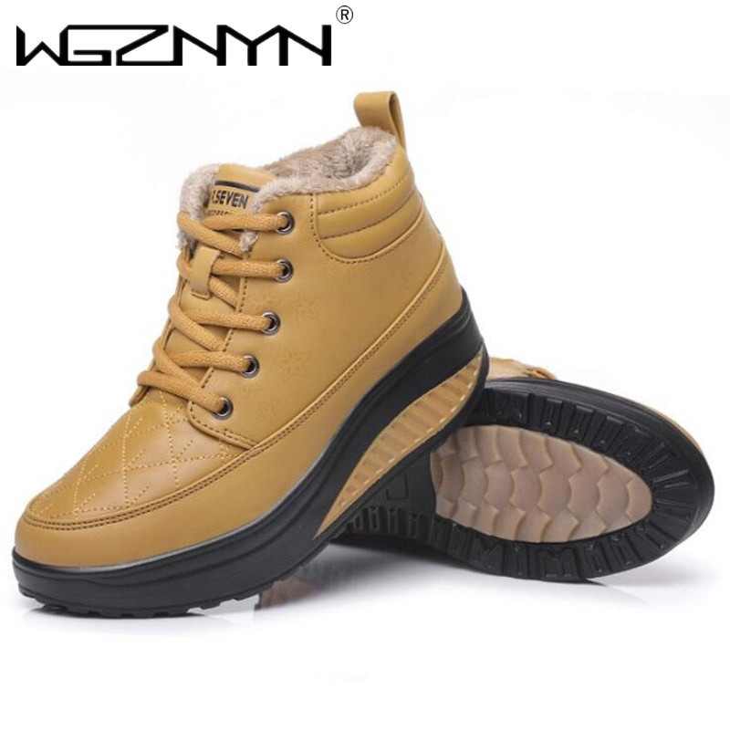 Ženske čizme Zimske tenisice na vezanje Putne čizme s debelim potplatom Putne čizme za slobodno vrijeme Jednobojne ženske čizme za snijeg s okruglom glavom