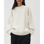 Jesen/zima Novi vuneni pleteni pulover s O-izrezom Pleteni pulover Twist Džemper Ženske ležerne majice Ležerna moda visoke kvalitete