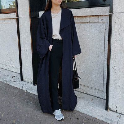 2022 Fashion Women Trench Celmia Φθινοπωρινό Χειμώνα Μακρυμάνικο πέτο Ανεμοδράστη Casual Loose συμπαγή κομψά εξωτερικά ενδύματα