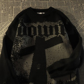 Vintage Streetwear Φθινοπωρινά χειμωνιάτικα πουλόβερ Νέο χιαστί πουλόβερ με λαιμόκοψη 2022 Νέα μόδα υπερμεγέθη Γυναικεία πουλόβερ μακρυμάνικο πουλόβερ