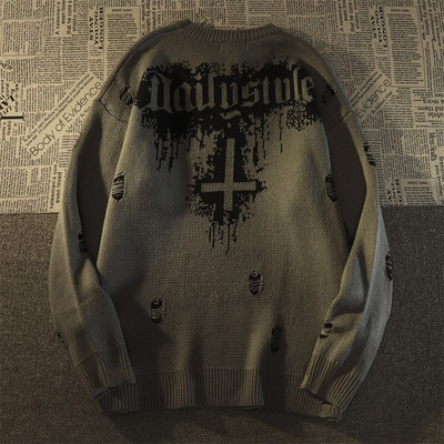 Vintage Streetwear Φθινοπωρινά χειμωνιάτικα πουλόβερ Νέο χιαστί πουλόβερ με λαιμόκοψη 2022 Νέα μόδα υπερμεγέθη Γυναικεία πουλόβερ μακρυμάνικο πουλόβερ