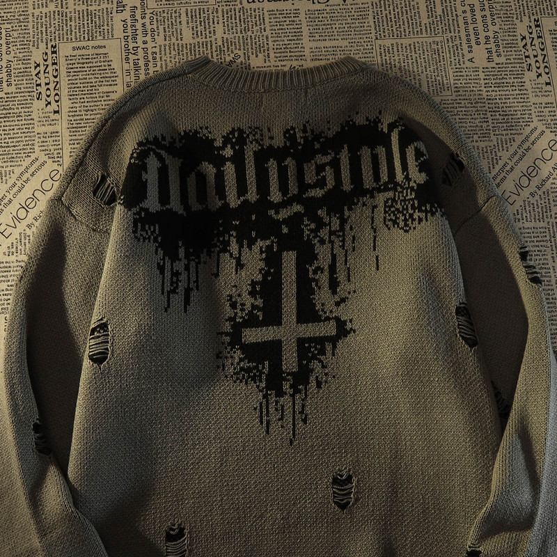 Vintage Streetwear Φθινοπωρινά χειμωνιάτικα πουλόβερ Νέο χιαστί πουλόβερ με λαιμόκοψη 2022 Νέα μόδα υπερμεγέθη Γυναικεία πουλόβερ μακρυμάνικο πουλόβερ