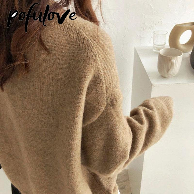 Sieviešu džemperis ar apaļu apkakli, brīvs, slinka stila trikotāžas apģērbs ar garām piedurknēm ikdienas džemperis rudens un ziemas sieviešu džemperu vairumtirdzniecība