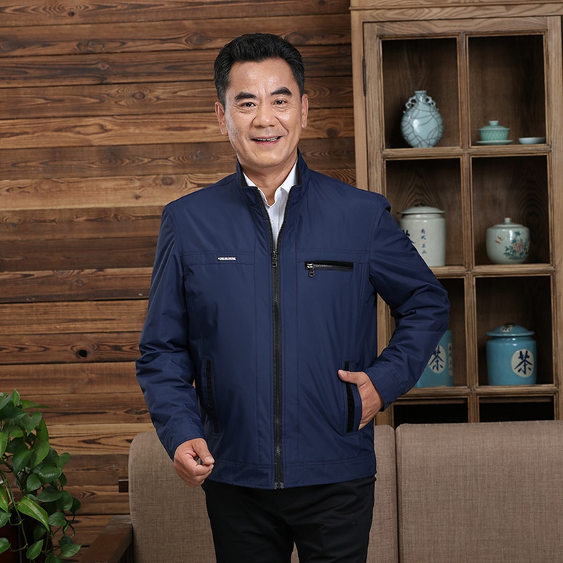 Muška ležerna vjetrovka jakna za proljeće jesen Klasična gornja odjeća u 2 boje Tanki vrećasti muški kaput s patentnim zatvaračem i samostojećim ovratnikom