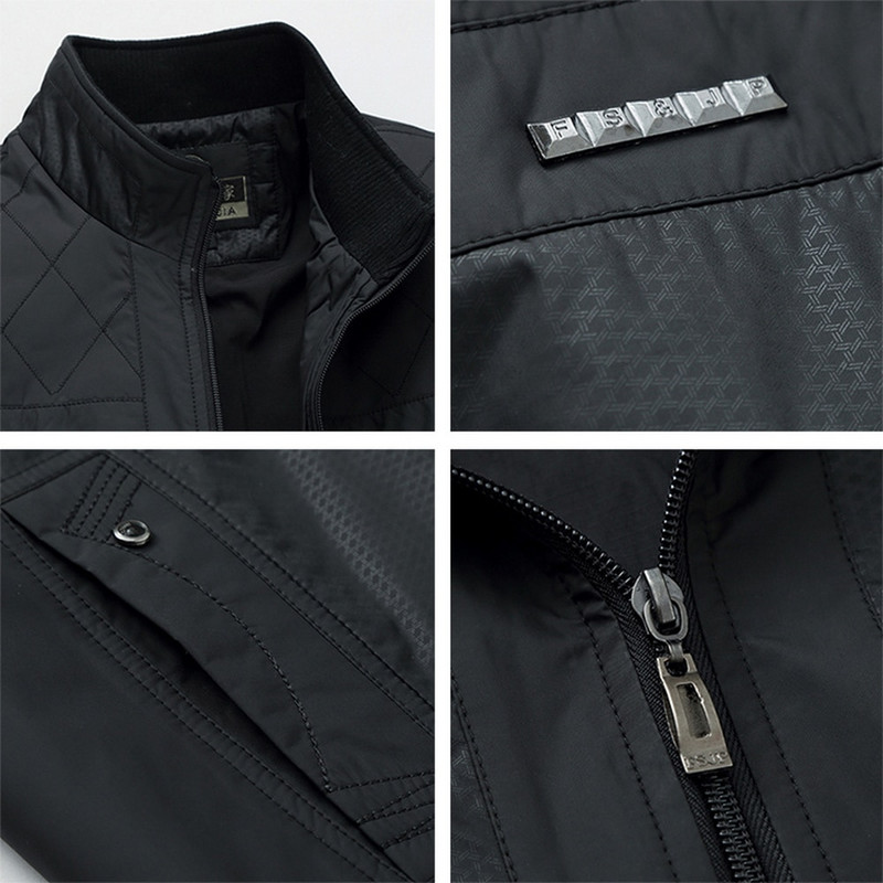 Muška ležerna vjetrovka jakna za proljeće jesen Klasična gornja odjeća u 2 boje Tanki vrećasti muški kaput s patentnim zatvaračem i samostojećim ovratnikom
