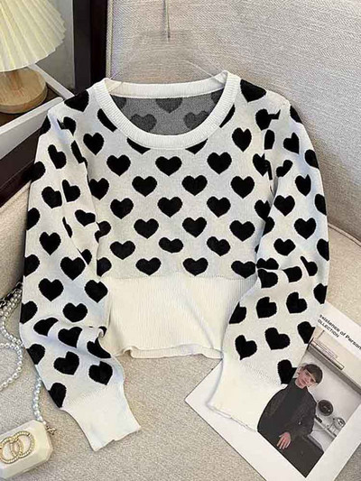 ZOKI Fashion V kakla sieviešu džemperis brīvs, svītrains trikotāžas džemperis ziemas cēloņsakarības Eiropas stila sieviešu džemperis Mēteļi Jauns