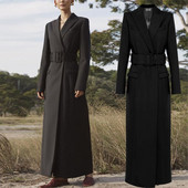 2022 Ανοιξιάτικο νέο x-long κομψό γυναικείο παλτό καμπαρντίνα 3XL με ζώνη