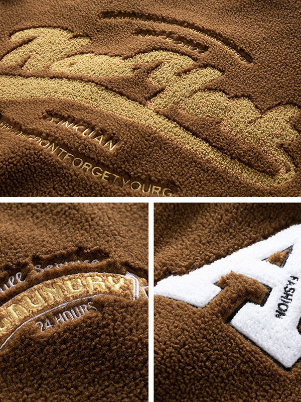 Téli vastag gyapjú férfi parkás meleg bomber dzseki 2022-es új utcai divatos, termikus betűkkel hímzett baseballkabát