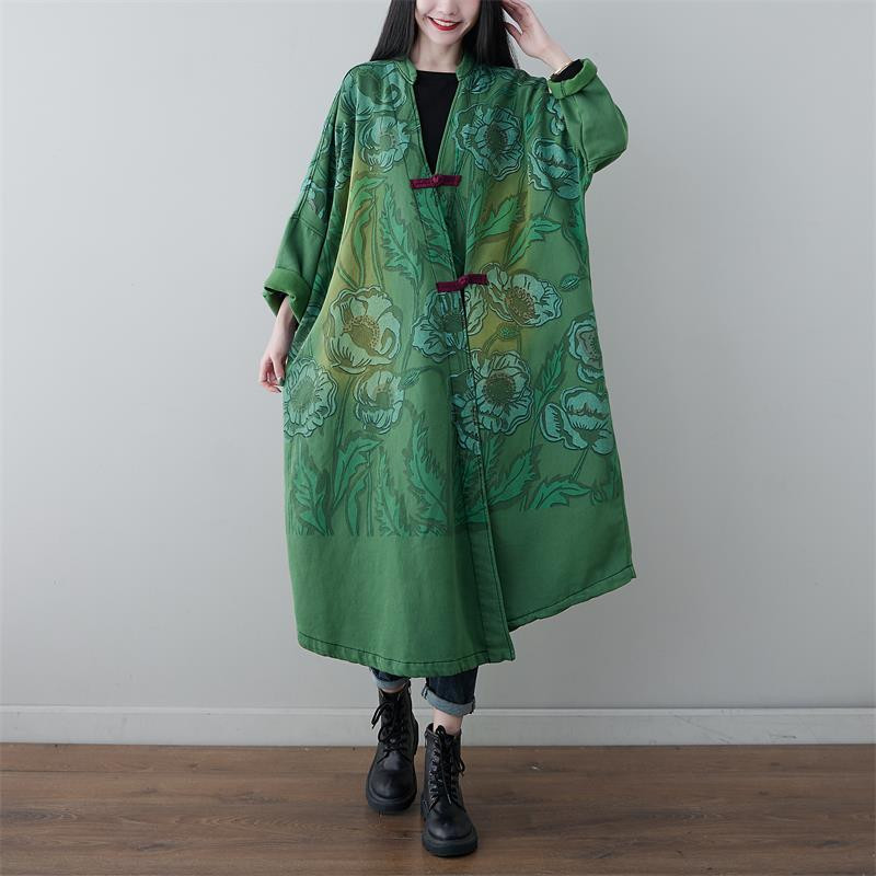 Trenč kaput Dugačka ženska vjetrovka Ležerna slobodna vanjska odjeća s ispisom spuštenih rukava Jednoredno kopčanje Pleteni traper kaput osobnosti