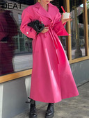 DEAT Fashion Γυναικεία καμπαρντίνα Νέο Laple Loose Patchwork Μακρυμάνικο Δαντέλα επάνω στη μέση Γυναικείο φθινόπωρο 2022 Νέο 17A4022