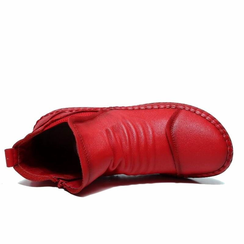 BEYARNE Cipele  Ženske čizme Jesen Zima Modne ručno rađene gležnjače Tople mekane ravne cipele za slobodno vrijeme na otvorenom ŽenskaE264