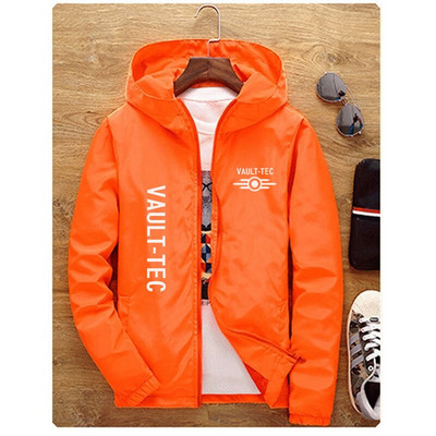 Νέες παραλαβές Ανδρικό γυναικείο μπουφάν με κουκούλα Fashion Vault -Tec logo Gaming Video Game Fallout print Casual Windbreaker Men Jacket 7XL