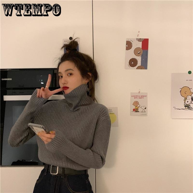 Džemperis ar apkakli Sieviešu trikotāžas džemperis ikdienišķs vienkrāsains džemperis ar garām piedurknēm džemperis Rudens Ziemas Drop Piegāde