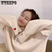 Džemperis ar bruņurupuču apkakli Slinks studentu ar augstu kakla izgriezumu, brīvs džemperis Rudens ziema, jauks ārējais apģērbs Vispārpiemērots, moderns trikotāžas džemperis