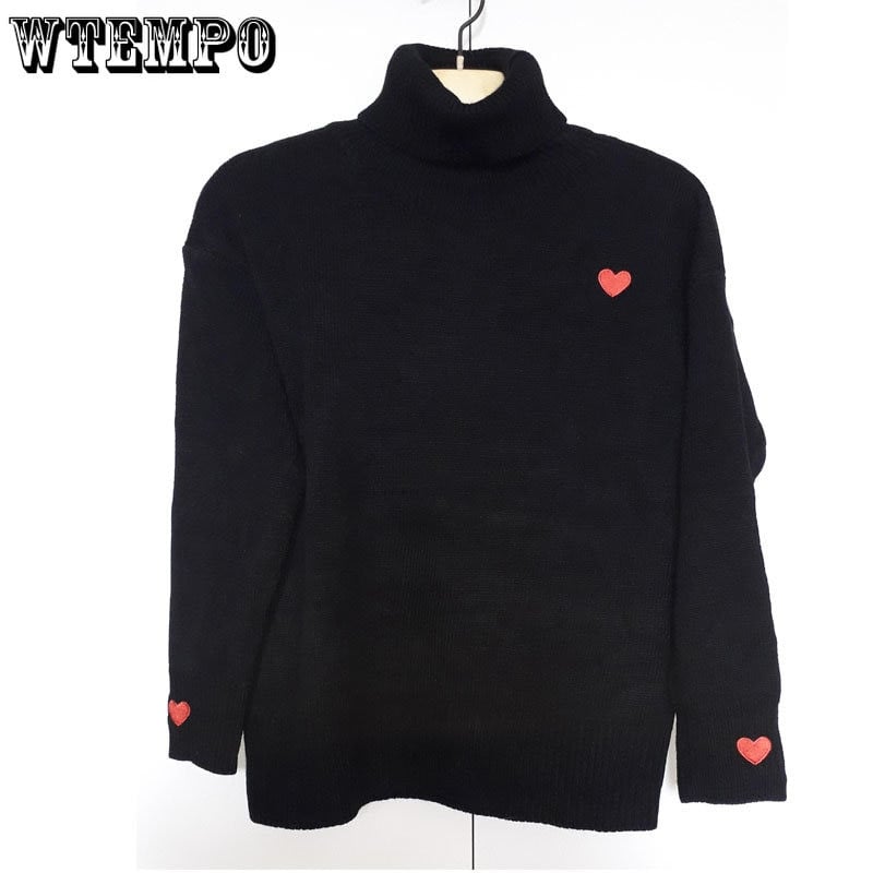 Džemperis ar bruņurupuču apkakli Slinks studentu ar augstu kakla izgriezumu, brīvs džemperis Rudens ziema, jauks ārējais apģērbs Vispārpiemērots, moderns trikotāžas džemperis