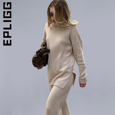 Epligg sieviešu džemperis ar apkakli, trikotāžas modes, mīksti, vienkārši sieviešu džemperi.